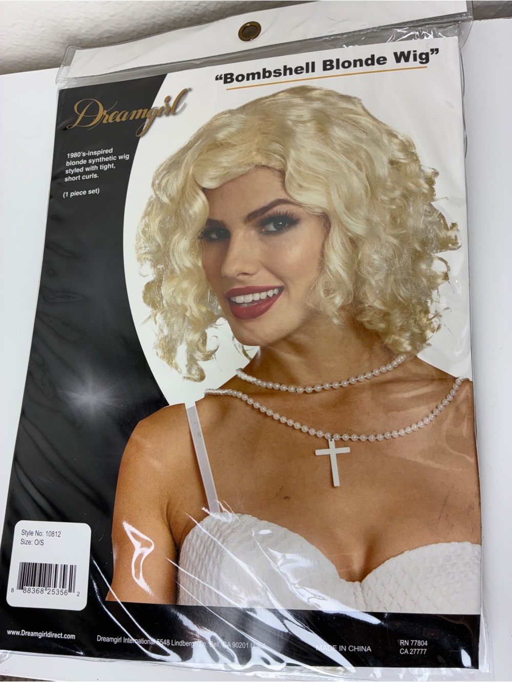 New Dreamgirl 1980s-style Bombshell Blonde Wig, Short